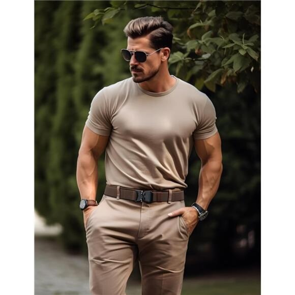 Tactical Belt, Military Hiking Rigger 1.5" Nylon Web Work Belt with Heavy Duty - Picture 4 of 7